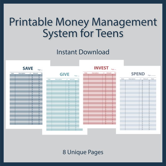 Money Management System for Teens Printable