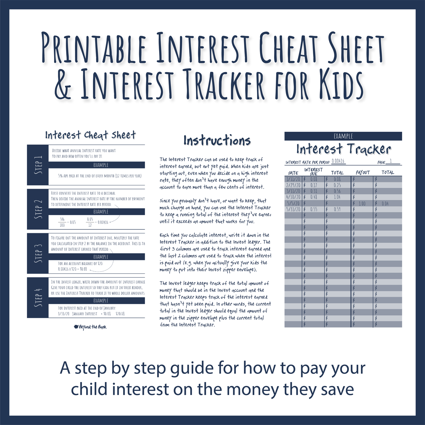 Interest Tracker & Cheat Sheet Printable