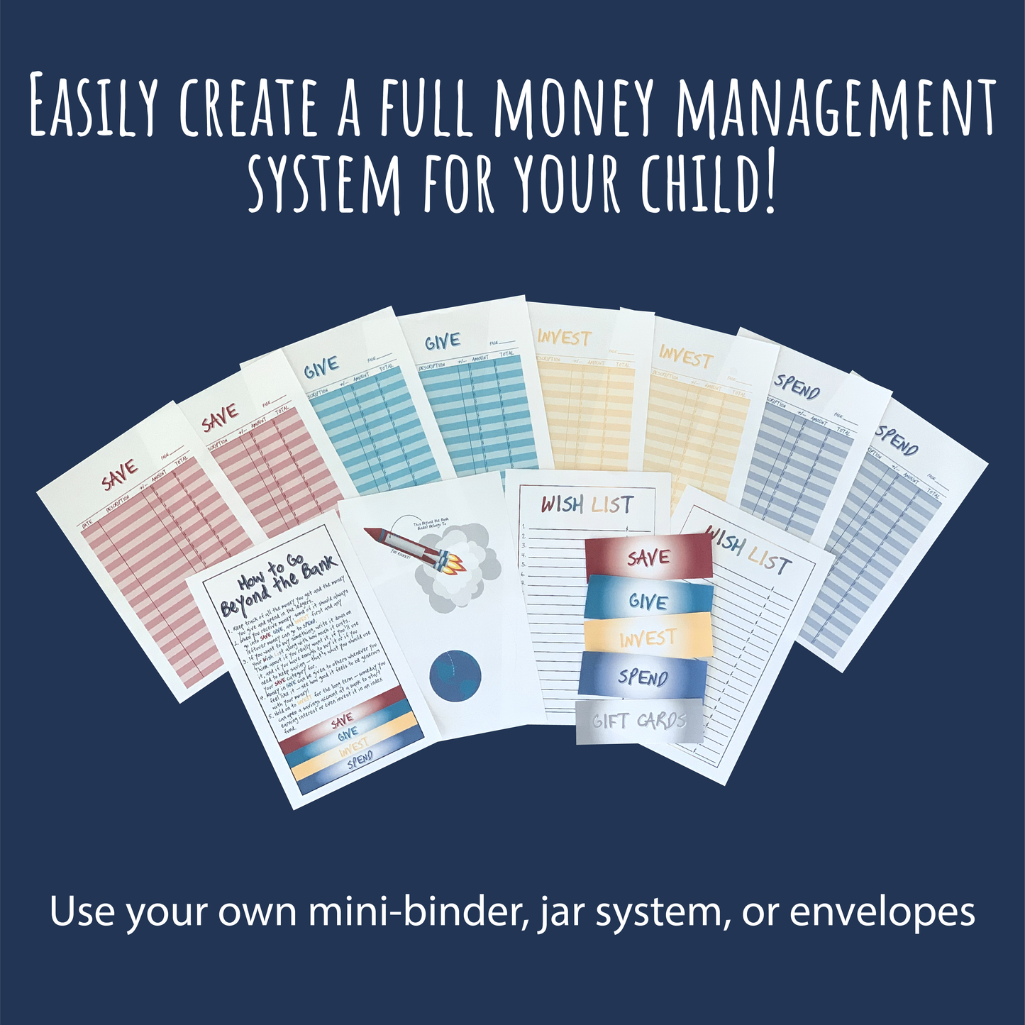 Money Management System for Kids Printable